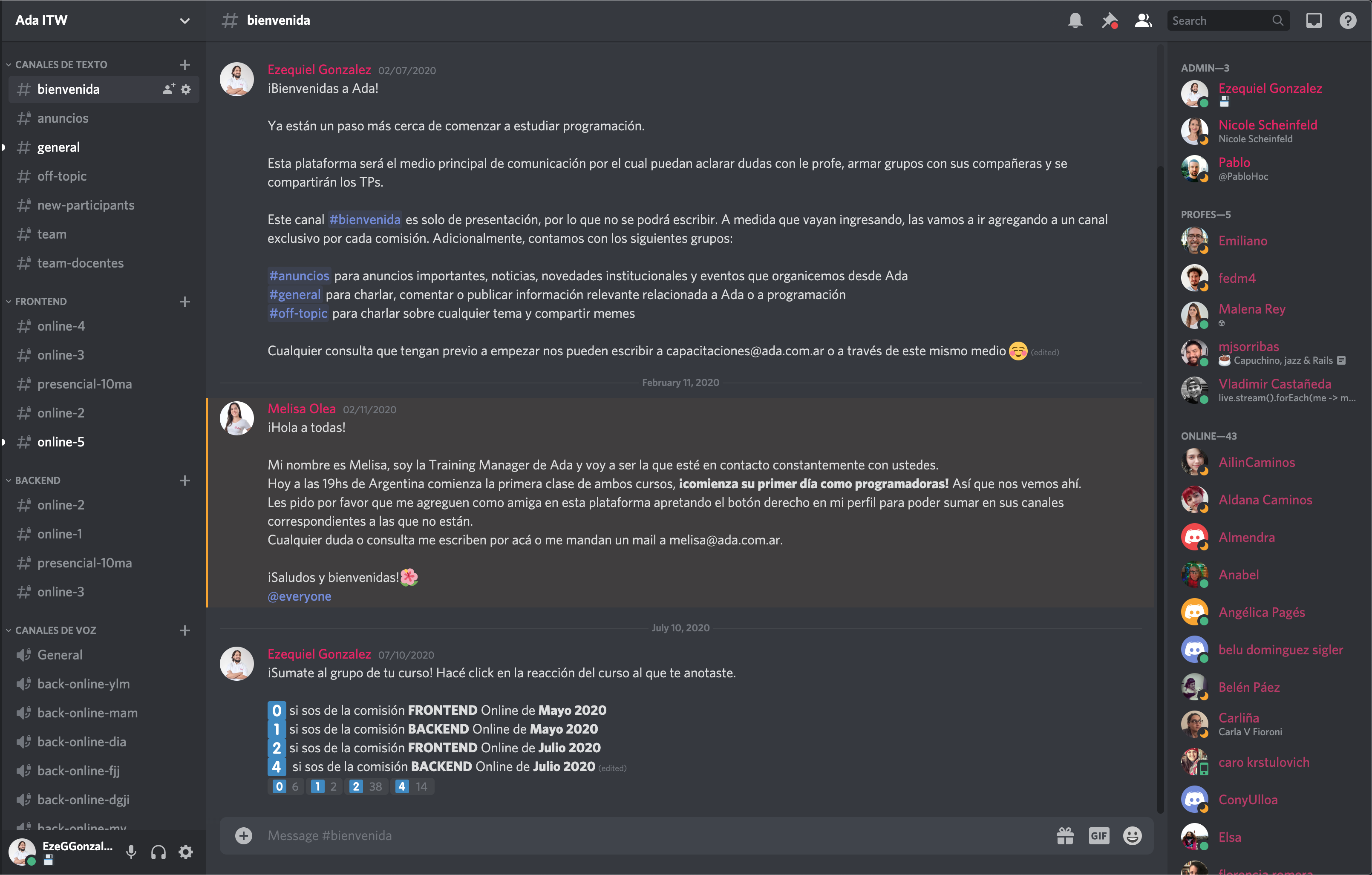 Uso de discord